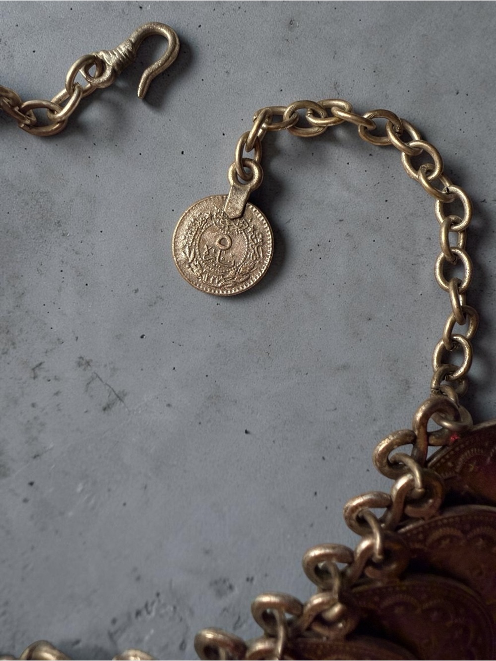 Vintage Statement Coin Collar Necklace - Antique Gold - Picture 4 of 7